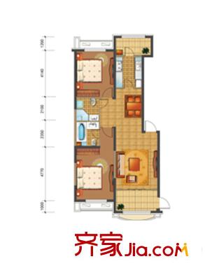 四季上東11號(hào)樓D5-a戶型 2室2廳2衛(wèi)1廚