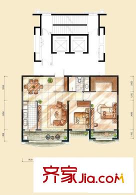 四季上東D3-b戶型 2室1廳1衛(wèi)1廚
