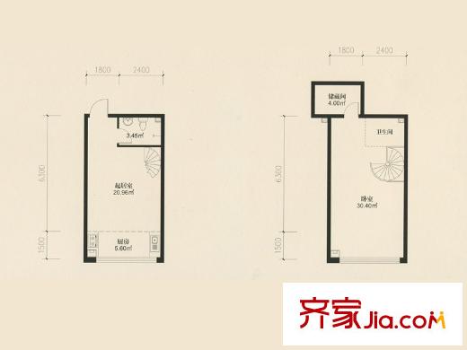 尚東輝煌城二期22號(hào)樓LOFT-D戶型 1室1廳1衛(wèi)1廚