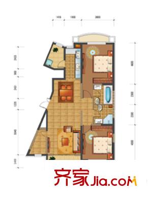 四季上東10號(hào)樓D4-2-c戶型 2室2廳2衛(wèi)1廚