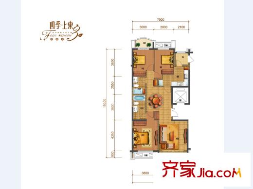 四季上東三期通用C戶型 3室2廳2衛(wèi)1廚
