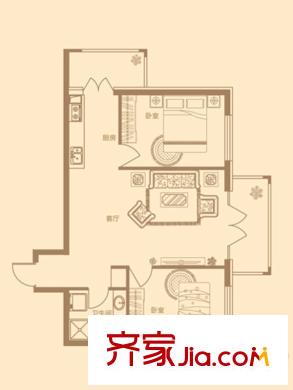 和苑10號(hào)樓戶型 2室1廳1衛(wèi)1廚