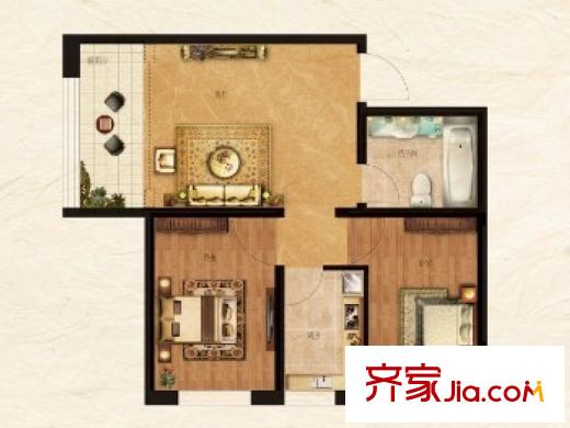 羅馬公元2#3#4#戶型C 2室2廳1衛(wèi)1廚