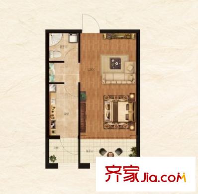 羅馬公元2#3#4#戶型圖A 1室2廳1衛(wèi)1廚