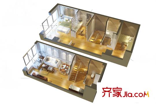 赫時(shí)loft10-兩室一廳兩衛(wèi)-105.00平方米 2室1廳2衛(wèi)
