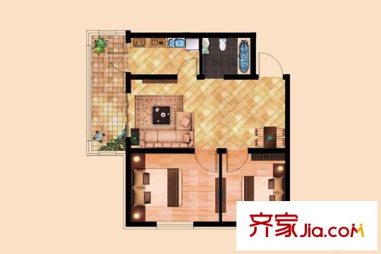 城發(fā)?三環(huán)信息苑G戶型77.84平米 2室1廳1衛(wèi)1廚