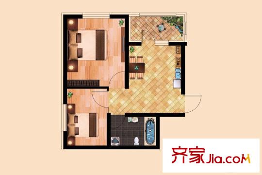 城發(fā)?三環(huán)信息苑F戶型62.57平米 2室1廳1衛(wèi)1廚