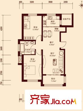 溫哥華森林11層小高層通用1戶型 2室2廳1衛(wèi)1廚