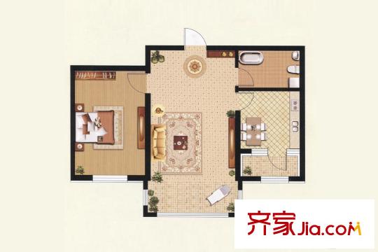 城發(fā)?三環(huán)信息苑7號、8號、9號樓戶型80.28平米 1室1廳1衛(wèi)1廚