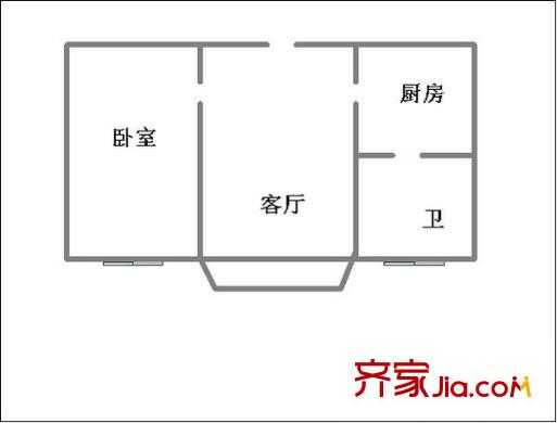 水榭花都 1室 戶型圖