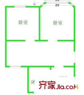沈鐵?學府雅居 2室 戶型圖