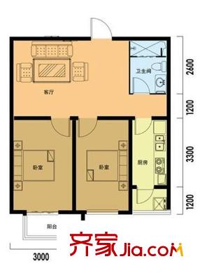 沈鐵?學府雅居 2室 戶型圖