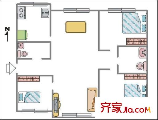 水榭花都 3室 戶型圖