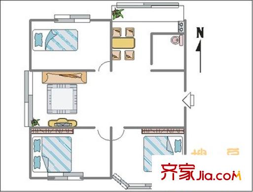 水榭花都 3室 戶型圖