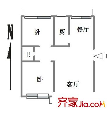 水榭花都 2室 戶型圖