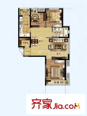 保利達(dá)江灣城D-1戶型 3室2廳1衛(wèi)1廚