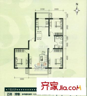 藝格春天戶(hù)型圖戶(hù)型圖 3室2廳1衛(wèi)