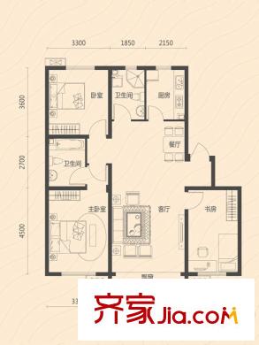 凱榮禧樂都戶型圖凱榮2.3期戶型6B 3室2廳2衛(wèi)1廚