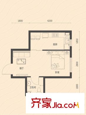凱榮禧樂都戶型圖凱榮2.3期戶型18.1 1室1廳1衛(wèi)1廚
