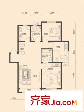 凱榮禧樂都戶型圖凱榮2.3期戶型6A 3室2廳2衛(wèi)1廚