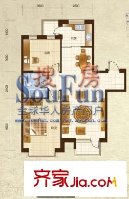 城中藝景戶型圖福煦頌 2室2廳1衛(wèi)