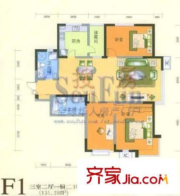 慧緣馨村 3室 戶型圖