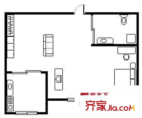 重工新村 1室 戶型圖