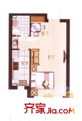 重工新村 1室 戶型圖