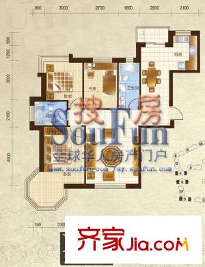 城中藝景戶型圖景尚曦 3室2廳2衛(wèi)