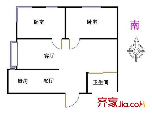 慧緣馨村 2室 戶型圖