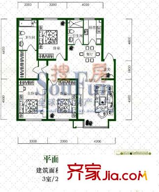 羅曼春天戶型圖平面陽光 3室2廳2衛(wèi)