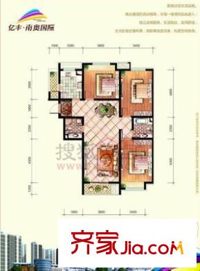 億豐南奧國際戶型圖億豐南 奧國際 3室 戶型圖 3室2廳2衛(wèi)1廚