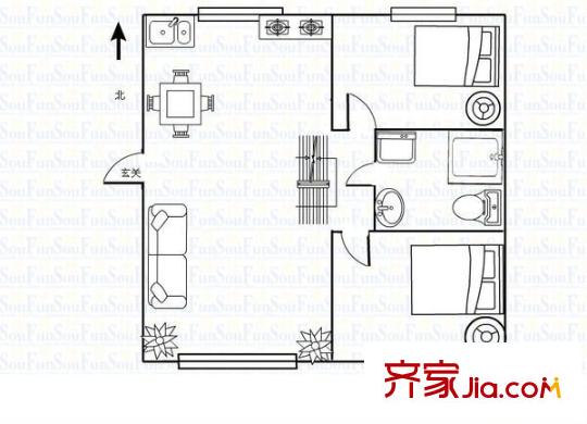 遠大家園 2室 戶型圖