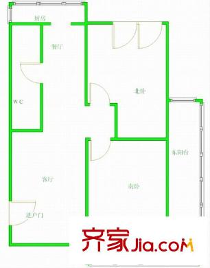 獅城花園 2室 戶(hù)型圖