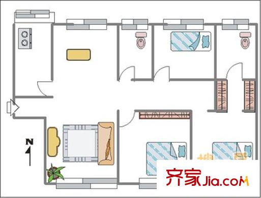 獅城花園 3室 戶(hù)型圖