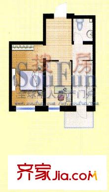 陽光碧水園戶型圖2室1廳1衛(wèi)