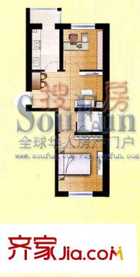 陽光碧水園戶型圖2室1廳1衛(wèi)
