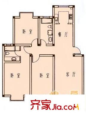 獅城花園 3室 戶(hù)型圖