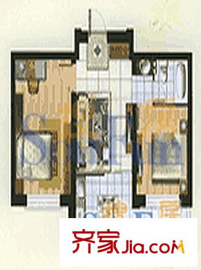 黎明西部風(fēng)情戶型圖2室1廳1衛(wèi)