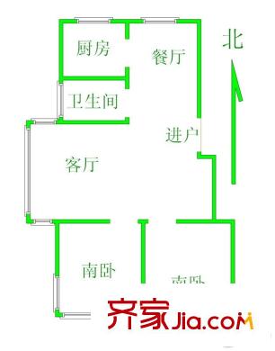 鑫豐華凱鑫城 2室 戶型圖