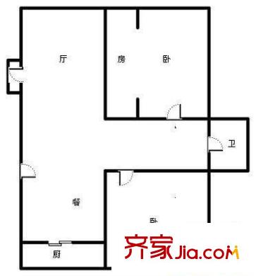 河畔新城四期 2室 戶型圖