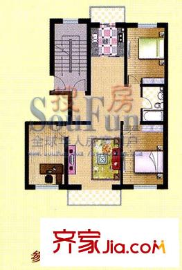 陽光碧水園戶型圖3室2廳1衛(wèi)