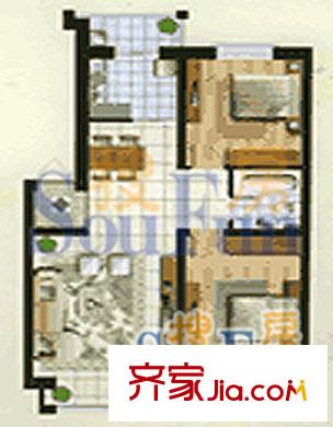 黎明西部風(fēng)情戶型圖2室2廳1衛(wèi)