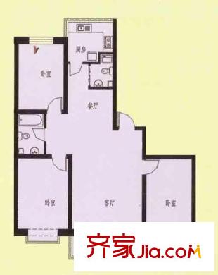 鑫豐華凱鑫城戶型圖戶型圖 3室2廳1衛(wèi)