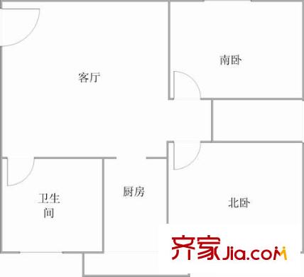 昆山小區(qū) 2室 戶型圖