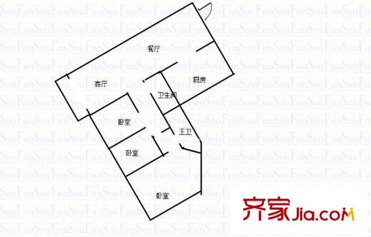 金水花城 3室 戶型圖
