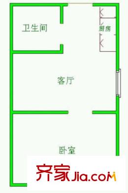 金水花城 1室 戶型圖