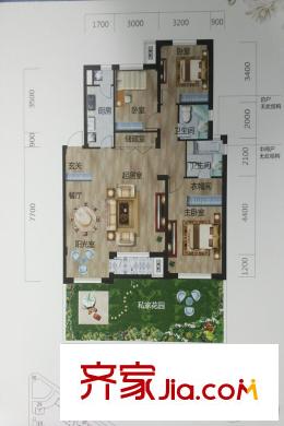 唐軒?公館D戶型 3室2廳2衛(wèi)1廚