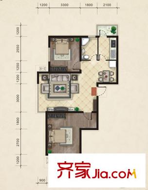 SR國際新城三期 2室 戶型圖