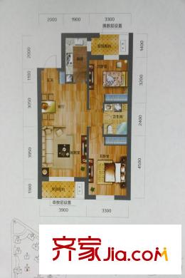 唐軒?公館A3戶型 2室2廳1衛(wèi)1廚